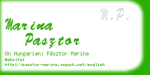 marina pasztor business card