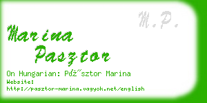 marina pasztor business card